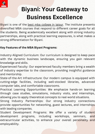 biyani your gateway to business excellence