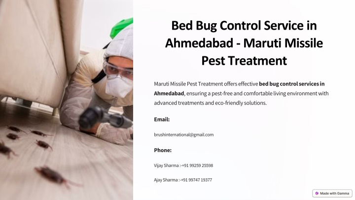 bed bug control service in ahmedabad maruti