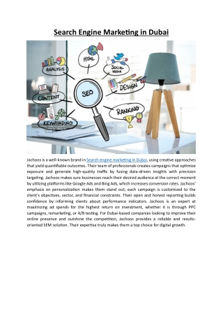 Search Engine Marketing in Dubai