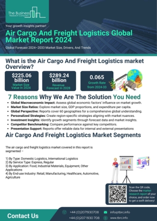 Air Cargo And Freight Logistics Global Market Report 2024