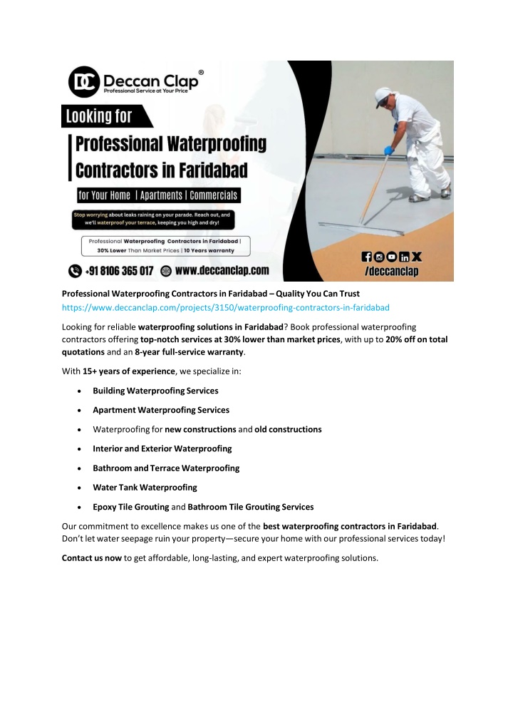 professional waterproofing contractors