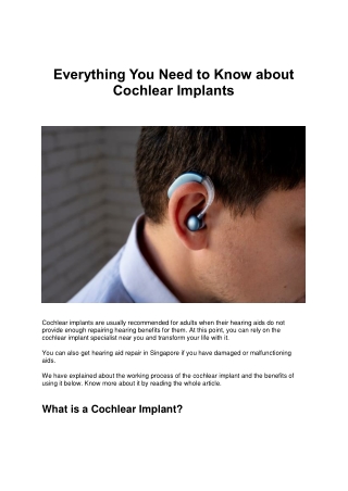 everything you need to know about cochlear