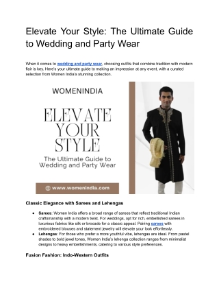 Elevate Your Style_ The Ultimate Guide to Wedding and Party Wear