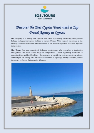 Discover the Best Cyprus Tours with a Top Travel Agency in Cypurs