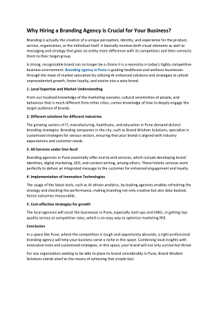Why Hiring a Branding Agency is Crucial for Your Business?