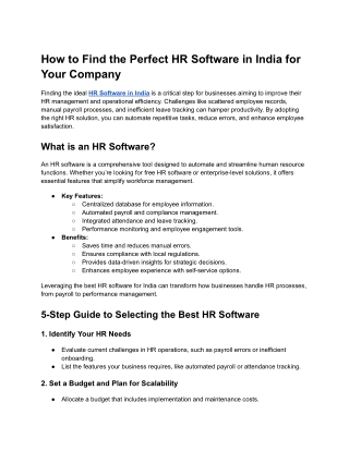 How to Find the Perfect HR Software in India for Your Company