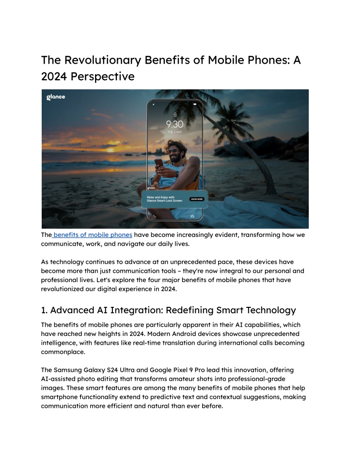 the revolutionary benefits of mobile phones