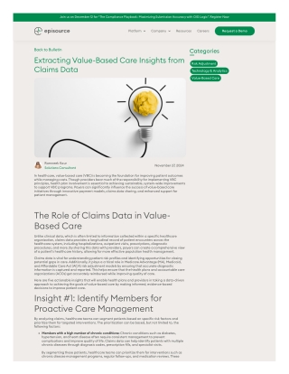 Extracting Value-Based Care Insights from Claims Data