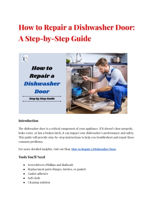 how to repair a dishwasher door a step by step