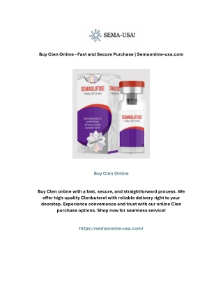 Buy Clen Online - Fast and Secure Purchase | Semaonline-usa.com
