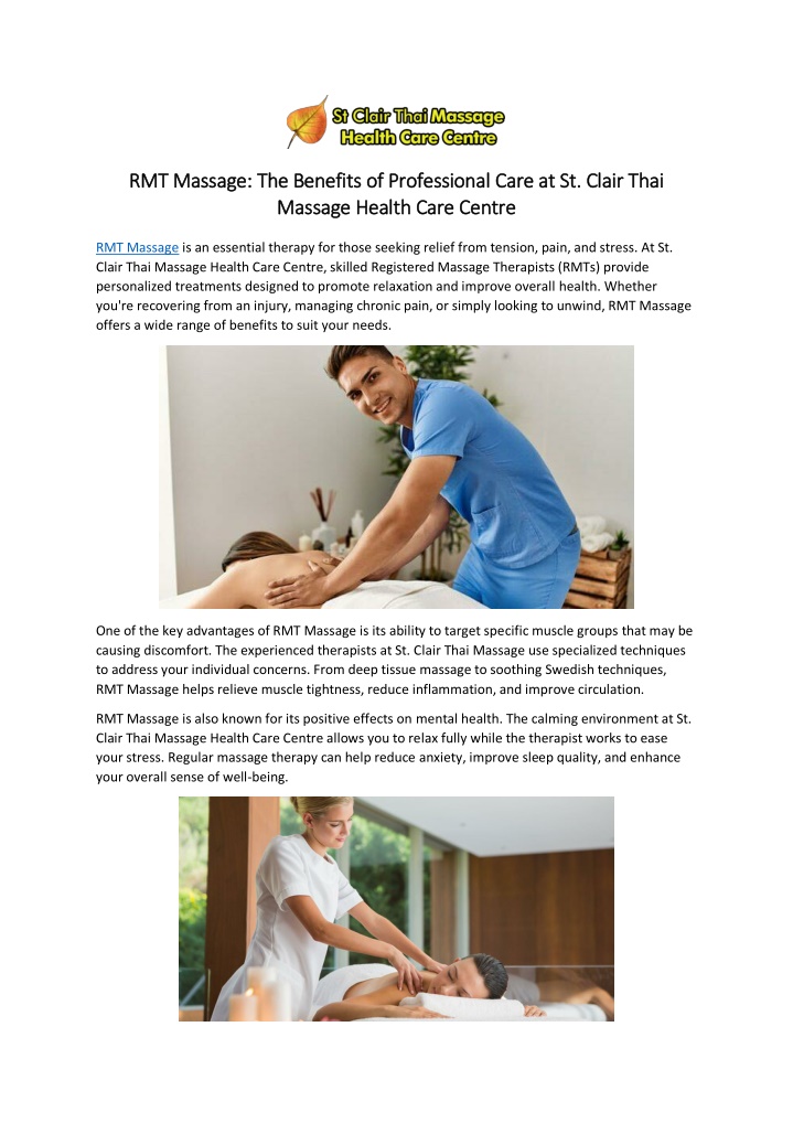 rmt massage the benefits of professional care