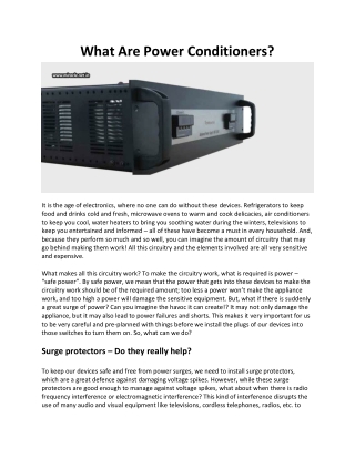 What Are Power Conditioners?