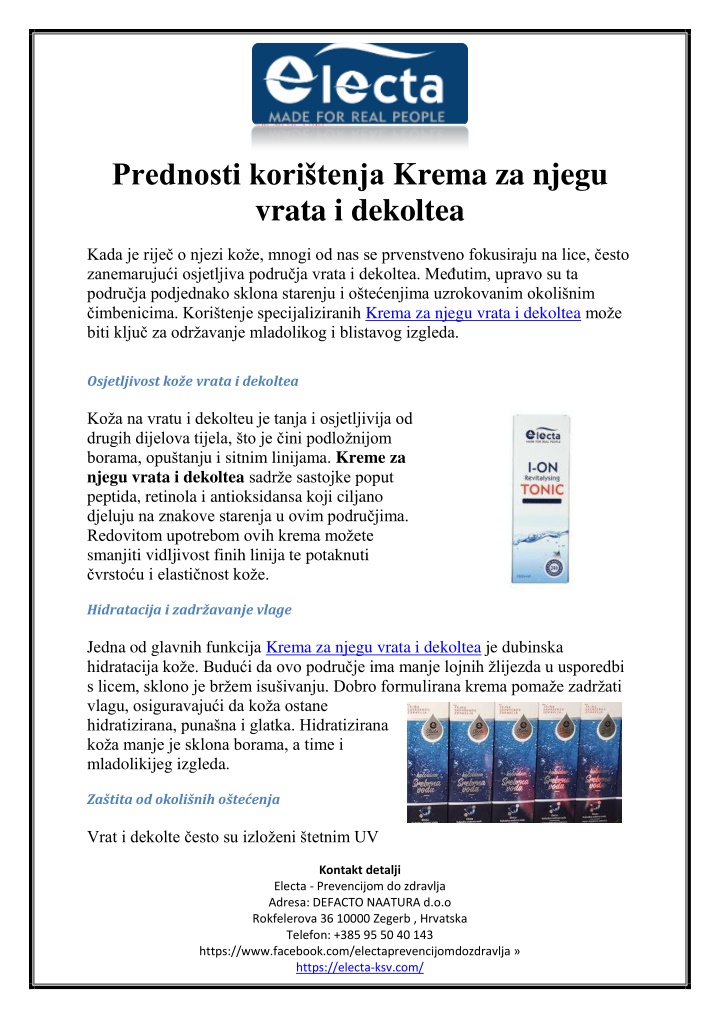 prednosti kori tenja krema za njegu vrata