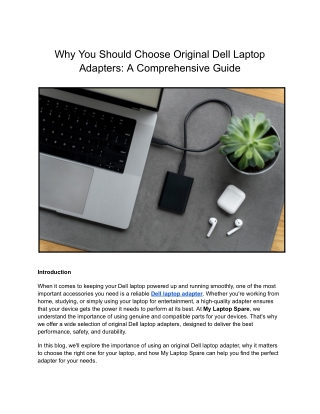 Why You Should Choose Original Dell Laptop Adapters_ A Comprehensive Guide