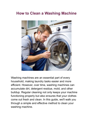 how to clean a washing machine