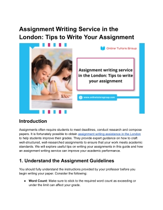 assignment writing service in the london tips