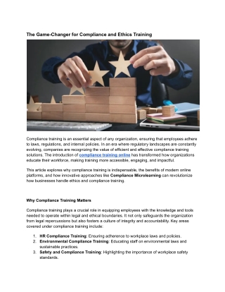 the game changer for compliance and ethics