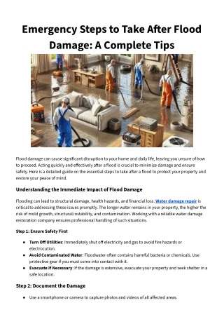 Emergency Steps to Take After Flood Damage_ A Complete Tips