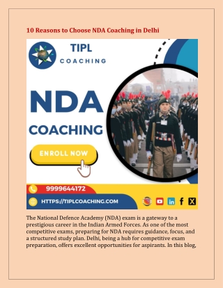 10 Reasons to Choose NDA Coaching in Delhi