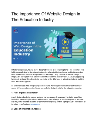 The Importance Of Website Design In The Education Industry