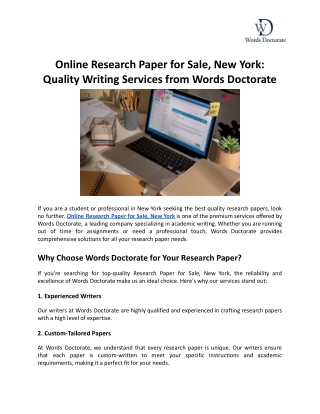 Online Research Paper for Sale, New York_ Quality Writing Services from Words Doctorate