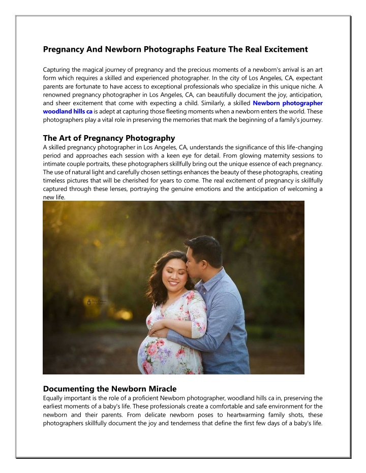 pregnancy and newborn photographs feature