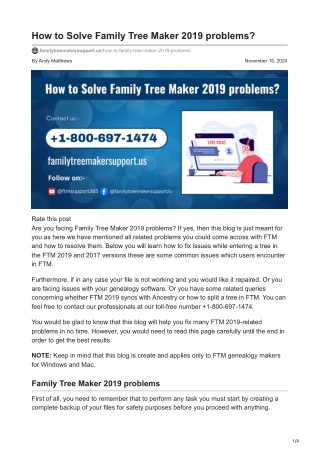How to Solve Family Tree Maker 2019 problems
