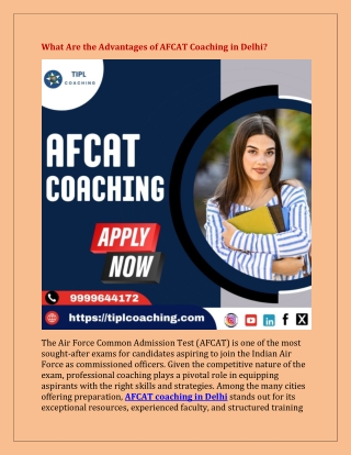 What Are the Advantages of AFCAT Coaching in Delhi