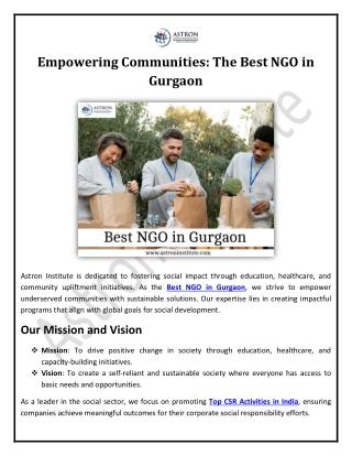 Empowering Communities The Best NGO in Gurgaon