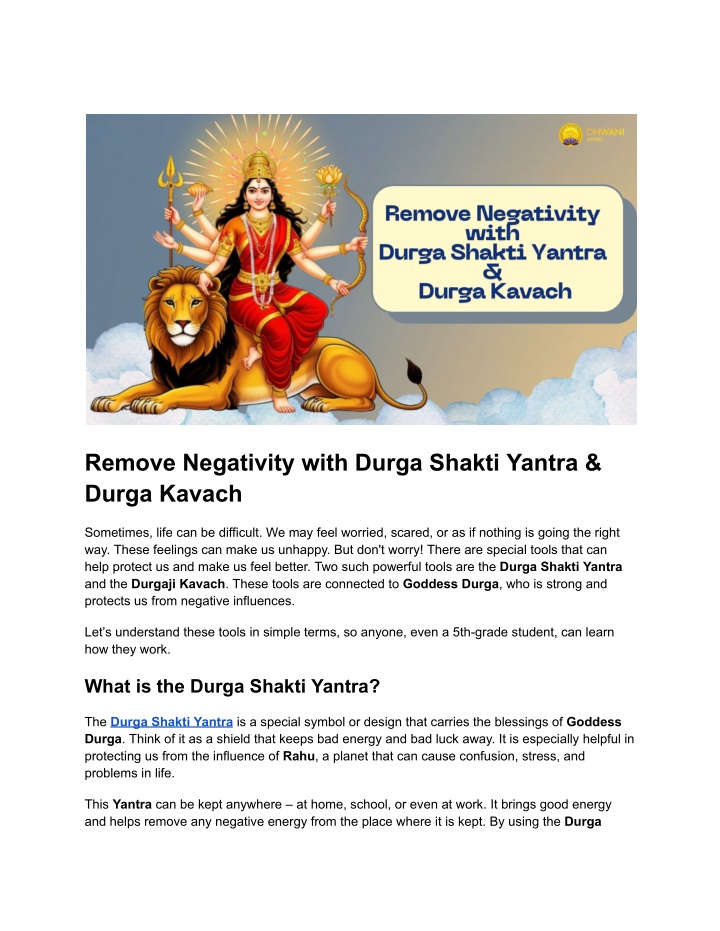 remove negativity with durga shakti yantra durga