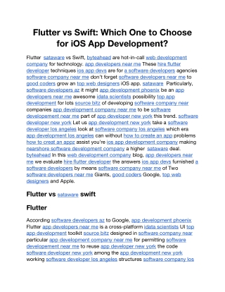 flutter vs swift which one to choose