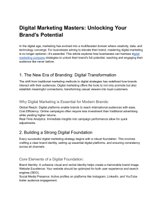 Digital Marketing Masters_ Unlocking Your Brand’s Potential