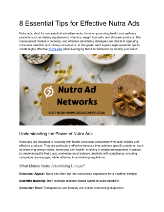 8 Essential Tips for Effective Nutra Ads