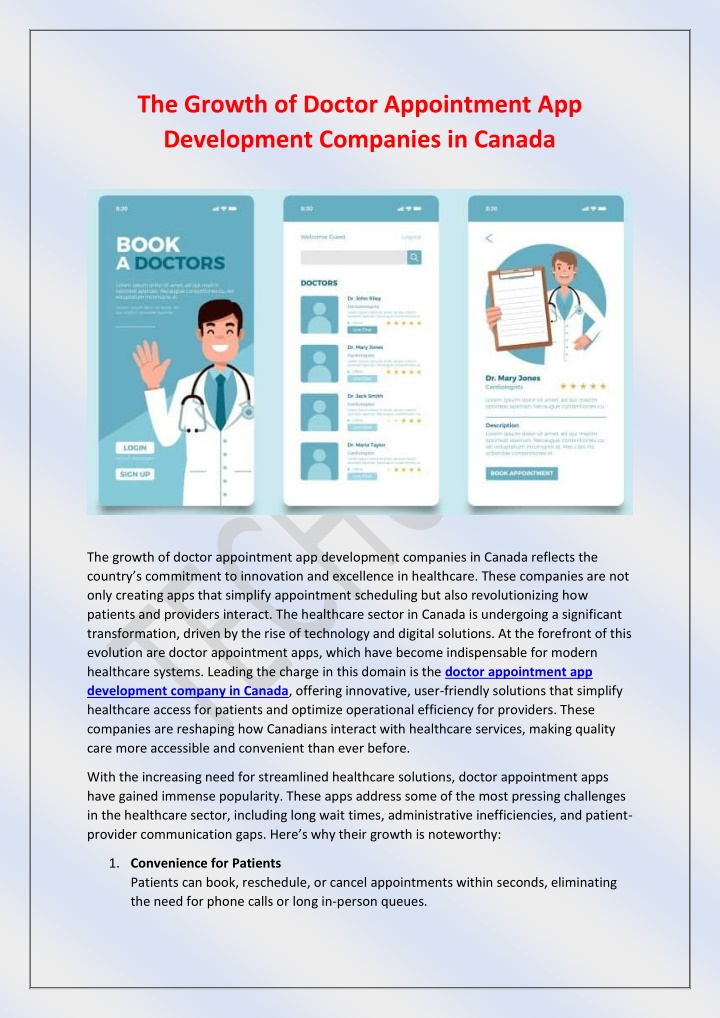 the growth of doctor appointment app development