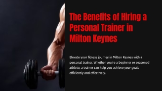 The Benefits of Hiring a Personal Trainer in Milton Keynes