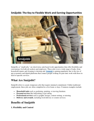 Småjobb: The Key to Flexible Work and Earning Opportunities