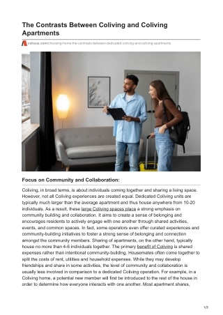the contrasts between coliving and coliving
