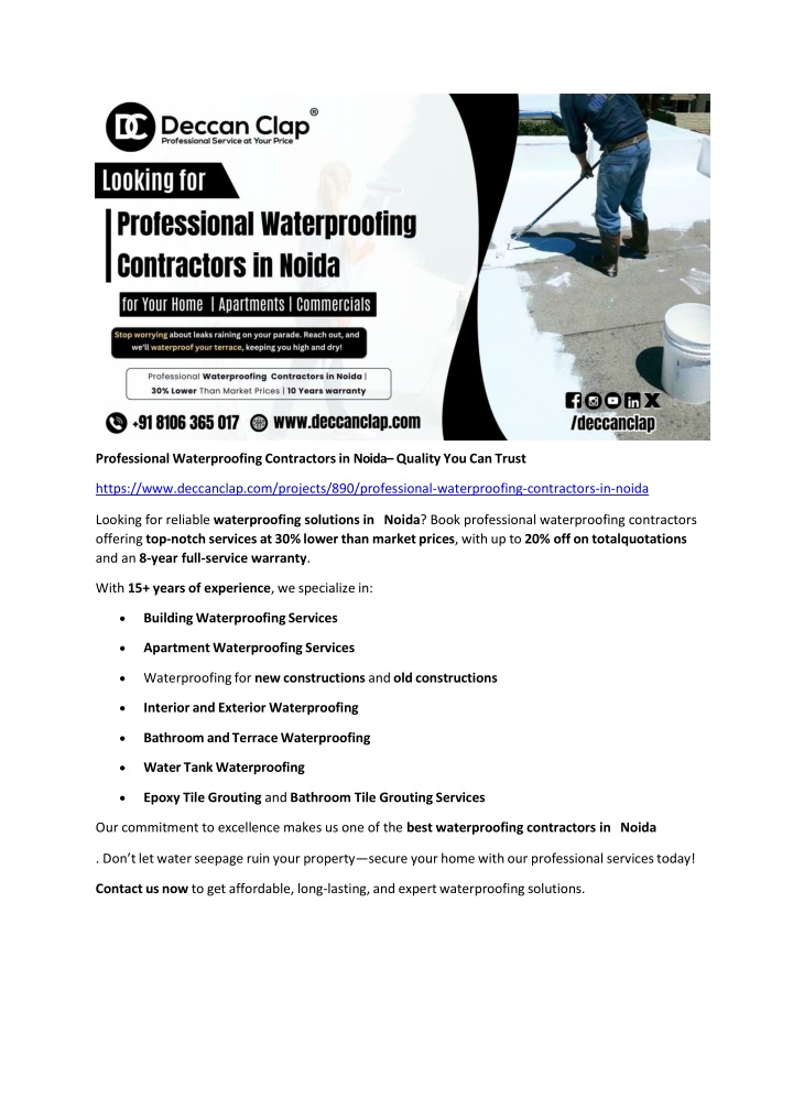 professional waterproofing contractors in noida