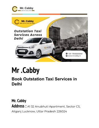 Book Outstation Taxi Services in Delhi