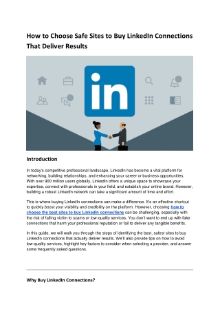 How to Choose Safe Sites to Buy LinkedIn Connections That Deliver Results