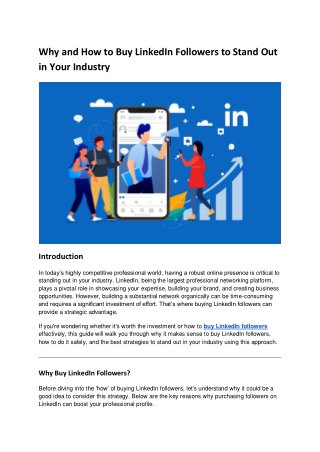 Why and How to Buy LinkedIn Followers to Stand Out in Your Industry