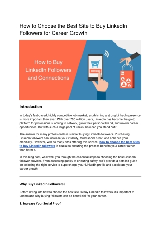 How to Choose the Best Site to Buy LinkedIn Followers for Career Growth