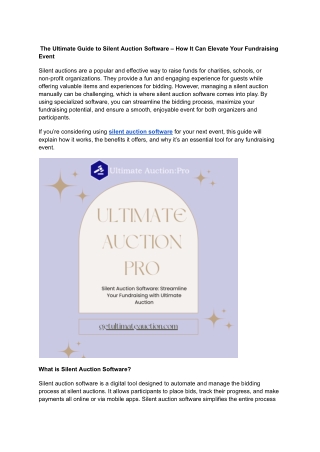 The Ultimate Guide to Silent Auction Software
