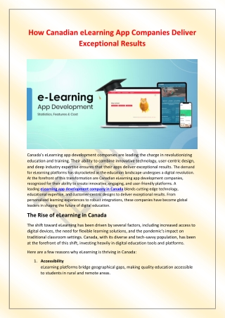how canadian elearning app companies deliver