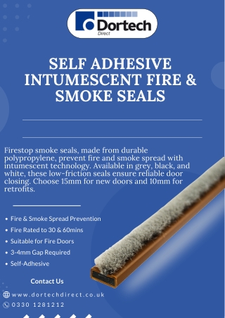 Smoke Seals - Self-Adhesive Fire and Smoke Seal for Single Doors