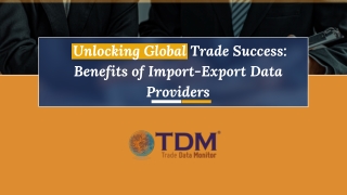 Unlocking Global Trade Success Benefits of Import-Export Data Providers