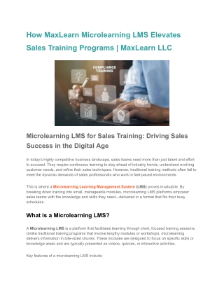 how maxlearn microlearning lms elevates