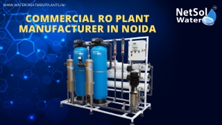 Commercial RO Plant Manufacturer in Noida