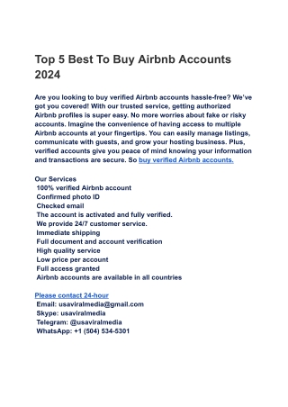 top 5 best to buy airbnb accounts 2024