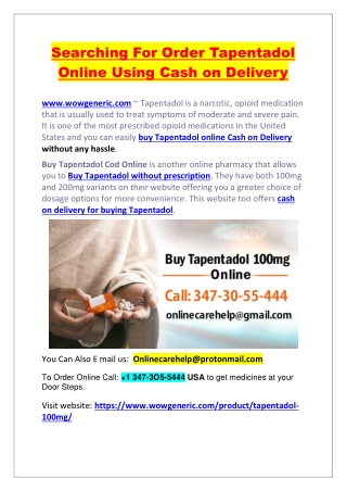 searching for order tapentadol online using cash